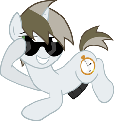 Size: 2786x2963 | Tagged: explicit, artist:sasukex125, oc, oc:baux, colt, foal, foalcon, horsecock, imported from derpibooru, male, nudity, oc only, penis, pony, smiling, solo, solo male, sunglasses, unicorn