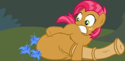 Size: 1188x585 | Tagged: explicit, artist:badumsquish, babs seed, balls, big penis, earth pony, foal, foalcon, futa, futa babs seed, g4, horsecock, imported from derpibooru, impossibly large balls, impossibly large penis, intersex, nudity, penis, poison joke, pony, show accurate, show accurate porn, solo, solo futa