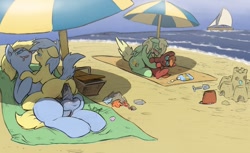 Size: 1280x784 | Tagged: explicit, artist:the-wag, oc, oc:malin, oc:sonja, anal, balls, beach, blushing, casual sex, cowgirl position, dock, drool, earth pony, exhibitionism, eyes closed, female, floppy ears, foal, foalcon, from front, futa, futa oc, futa on female, herm, horsecock, imported from derpibooru, incest, intersex, lying down, lying on top of someone, nudity, oc only, on back, open mouth, outdoor sex, pegasus, penis, pony, public sex, raised tail, reverse missionary position, sex, sex on the beach, sibling incest, siblings, sisters, smiling, tongue out, umbrella, vaginal secretions, vulva