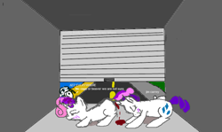 Size: 831x496 | Tagged: explicit, semi-grimdark, artist:ikillu3303, rarity, sweetie belle, anal, blood, blushing, comedy, female, flockdraw, foalcon, g4, horn, horn penetration, impalement, imported from derpibooru, incest, lesbian, mare, mare on filly, pony, raricest, sex, ship:raribelle, unicorn