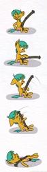 Size: 500x1800 | Tagged: explicit, artist:el-yeguero, balls, big penis, cockslap, comic, foalcon, g4, horsecock, imported from derpibooru, impossibly large balls, impossibly large penis, male, nudity, penis, pony, self cockslap, simple background, snails, solo, solo male, unicorn
