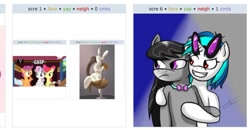 Size: 959x497 | Tagged: explicit, artist:sb, apple bloom, scootaloo, sweetie belle, balls, big penis, colored, cutie mark crusaders, dj pon-3, exploitable meme, featherweight, foalcon, g4, hub logo, imported from derpibooru, impossibly large penis, juxtaposition, juxtaposition win, male, nudity, octavia melody, penis, smug, tv rating, vinyl scratch