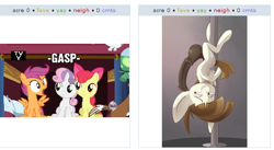 Size: 521x285 | Tagged: explicit, artist:sb, apple bloom, scootaloo, sweetie belle, balls, big penis, colored, cutie mark crusaders, exploitable meme, featherweight, foalcon, g4, hub logo, imported from derpibooru, impossibly large penis, juxtaposition, juxtaposition win, male, nudity, penis, smug, tv rating
