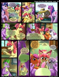 Size: 1165x1500 | Tagged: explicit, artist:kitsuneyoukai, apple bloom, scootaloo, spike, sweetie belle, twilight sparkle, comic:dragon you over, blowjob, cutie mark crusaders, dragon, dragons riding ponies, earth pony, female, foalcon, g4, imported from derpibooru, interspecies, licking, licking cock, male, male pov, multiple blowjob, nudity, offscreen character, oral, pegasus, penis, pony, pov, riding, riding a pony, sex, ship:crusadespike, ship:scootaspike, ship:spikebelle, ship:spikebloom, shipping, spike gets all the mares, spike riding apple bloom, straight, the ride never ends, tongue out, triple blowjob, unicorn, unicorn twilight, wingless spike