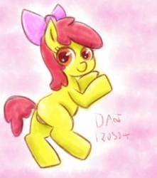 Size: 614x694 | Tagged: explicit, artist:danadyu, apple bloom, butt, earth pony, female, filly, foal, foalcon, g4, imported from derpibooru, nudity, plot, pony, smiling, solo, solo female, vulva