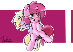 Size: 2021x1438 | Tagged: explicit, artist:bakaponi, balls, blushing, chest fluff, colt, colt on filly, cute, cute porn, dinky hooves, eye clipping through hair, eyes closed, female, filly, foal, foalcon, g4, genitals, hair over one eye, half r63 shipping, horsecock, imported from derpibooru, male, nudity, penetration, penis, pony, pubic fluff, ruby pinch, rule 63, sex, ship:dinkypinch, ship:twerpypinch, shipping, straight, twerpy hooves, unicorn, vaginal, vaginal secretions, vulva