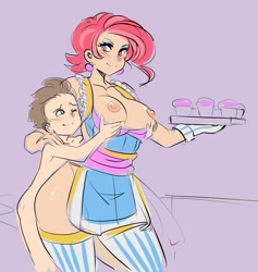 Size: 1132x1192 | Tagged: explicit, artist:maniacpaint, age difference, ambiguous penetration, banned from derpibooru, breasts, cup cake, cupcake, food, human, humanized, imported from twibooru, incest, male, nudity, pound cake, shotacon, straight, straight shota, underage