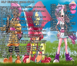 Size: 1400x1200 | Tagged: questionable, artist:mauroz, apple bloom, scootaloo, sweetie belle, birthday game, cutie mark crusaders, exploitable meme, foalcon, g4, human, humanized, implied applejack, implied babs seed, implied bon bon, implied carrot top, implied derpy hooves, implied diamond tiara, implied dinky, implied discord, implied fluttershy, implied king sombra, implied lyra, implied nightmare moon, implied octavia melody, implied pinkie pie, implied princess cadance, implied princess celestia, implied princess luna, implied queen chrysalis, implied rainbow dash, implied rarity, implied rumble, implied shining armor, implied silver spoon, implied spike, implied spitfire, implied tom, implied trixie, implied twilight sparkle, imported from derpibooru, mane seven, mane six, meme, text