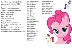 Size: 1115x800 | Tagged: explicit, apple bloom, applejack, babs seed, diamond tiara, fluttershy, pinkie pie, princess celestia, princess luna, rainbow dash, rarity, scootaloo, silver spoon, sweetie belle, twilight sparkle, bedroom eyes, birthday game, bon bon, cheerilee, cup cake, cutie mark crusaders, daring do, derpy hooves, dj pon-3, exploitable meme, female, fleur-de-lis, flitter, foalcon, g4, imported from derpibooru, lightning dust, lyra heartstrings, mane six, mayor mare, meme, nurse redheart, octavia melody, princess cadance, roseluck, sex, spitfire, sweetie drops, text, trixie, vinyl scratch, zecora
