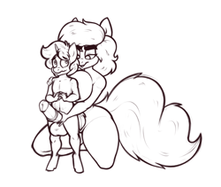 Size: 1893x1600 | Tagged: explicit, artist:stunnerpone, oc, oc:hellen lockheart, oc:ollie cotter, anthro, balls, banned from derpibooru, big balls, big breasts, breasts, female, foal, huge breasts, imported from twibooru, male, milf, nudity, oc only, penis, shotacon, straight, straight shota, underage