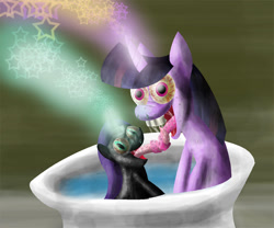 Size: 768x638 | Tagged: grotesque, suggestive, artist:pascalswager, twilight sparkle, oc, oc:nyx, bath, drool, drool string, foalcon, french kiss, g4, imported from derpibooru, kissing, pony, sloppy kissing, tongue wrestling