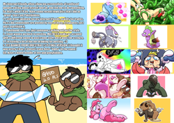 Size: 2500x1771 | Tagged: explicit, artist:pokehidden, pinkie pie, spike, oc, oc:ponyhidden, anal beads, asriel dreemurr, banned from derpibooru, cum, frisk, horsecock, human, imported from twibooru, nudity, penis, pokémon, sex toy, shotacon, tentacles, trixie, underage, underhoof, undertale