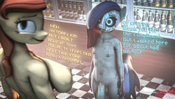 Size: 2048x1152 | Tagged: explicit, artist:simon_sklar, oc, oc:cream heart, oc:simona, 3d, anthro, banned from derpibooru, breasts, censored, delicious flat chest, dialogue, duo, duo female, female, futa, heterochromia, imported from twibooru, intersex, lolicon, nipples, nudity, oc only, underage
