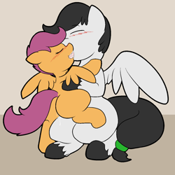 Size: 1250x1250 | Tagged: explicit, artist:shenhibiki, scootaloo, oc, canon x oc, cum, female, foalcon, g4, imported from derpibooru, male, straight