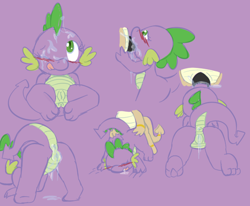 Size: 589x485 | Tagged: explicit, artist:shenhibiki, spike, oc, oc:shenhibiki, anal creampie, anus, barb, blowjob, creampie, cum, cum in mouth, dragon, facial, foalcon, g4, genitals, imported from derpibooru, labia, nudity, oral, penetration, presenting, presenting pussy, rule 63, sex, vaginal, vulva