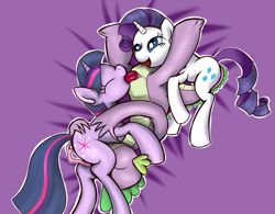 Size: 1079x840 | Tagged: explicit, artist:ragingsemi, rarity, spike, twilight sparkle, 69 position, age difference, analingus, analingus on male, dragon, dragon on pony action, female, female on male, female on male analingus, ffm threesome, foalcon, forked tongue, g4, group sex, imported from derpibooru, interspecies, male, nudity, older, older spike, oral, penis, pony, pony on dragon action, pseudoincest, sex, ship:sparity, ship:twisparity, ship:twispike, straight, tail penetration, tail sex, teenage spike, teenaged dragon, teenager, threesome, trio, unicorn, unicorn twilight, wingless spike