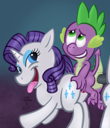 Size: 726x840 | Tagged: explicit, artist:barrzalex, artist:mdcyberbat, rarity, spike, age difference, anal, anus, bedroom eyes, bisexual, butt, dragon, elusive, female, foalcon, from behind, g4, gay, genitals, grin, group sex, imported from derpibooru, male, mare, nudity, open mouth, penis, pony, sex, ship:sparity, ship:spelusive, smiling, straight, threesome, tongue out, unicorn