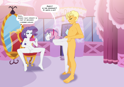 Size: 3840x2700 | Tagged: explicit, artist:deadinside97, rarity, sweetie belle, age difference, banned from derpibooru, boutique, cellphone, chair, child, defloration, equestria girls, female, from behind, grimace, grin, hairband, human, imported from twibooru, indoors, lolicon, male, masturbation, mirror, nudity, pain, phone, ragamuffin (g4), sex, smartphone, smiling, speech bubble, straight, suspended, underage, virgin, watching
