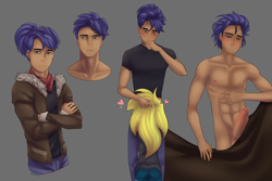 Size: 1125x750 | Tagged: explicit, oc, oc:lightning bolt, oc:storm cloud, anonymous artist, banned from derpibooru, bed hair, big hair, blanket, blowjob, blushing, brother and sister, clothes, female, human, humanized, imported from twibooru, incest, jacket, lolicon, male, nudity, oral, penis, ponytail, sex, siblings, underage
