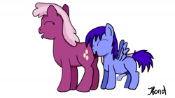 Size: 1280x720 | Tagged: explicit, artist:jbond, oc, oc:billy dickson, age difference, canon x oc, cheerilee, colt, colt on mare, cunnilingus, eyes closed, female, foal, foalcon, g4, imported from derpibooru, male, mare, nudity, oral, penis, pony, shipping, simple background, straight, straight shota, tongue out, wingboner