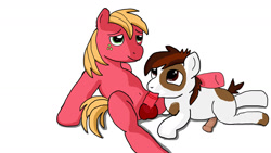 Size: 1280x720 | Tagged: explicit, artist:jbond, age difference, big macintosh, blowjob, colt, earth pony, foal, foalcon, g4, gay, imported from derpibooru, male, nudity, oral, penis, pipsqueak, pony, sex, simple background, stallion, stallion on colt, white background