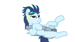 Size: 1280x720 | Tagged: explicit, artist:jbond, big penis, colt, foal, foalcon, g4, imported from derpibooru, impossibly large penis, lying down, male, nudity, penis, simple background, soarin', solo, solo male