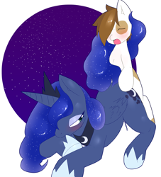 Size: 906x1000 | Tagged: explicit, artist:tnmrhd0, princess luna, age difference, alicorn, bedroom eyes, biting, blushing, colt, colt on mare, doggy style, duo, earth pony, eyes closed, female, foal, foalcon, from behind, g4, imported from derpibooru, male, mare, moaning, penetration, pipsqueak, pony, sex, ship:lunapip, straight, straight shota, vaginal, vaginal secretions