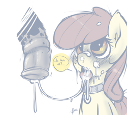 Size: 1600x1452 | Tagged: explicit, artist:terrabutt, apple bloom, age difference, applecest, blowjob, blushing, braeburn, collar, cousin incest, cousins, creampie, cum, cum in mouth, cum string, dead source, disembodied penis, facial, female, filly, foal, foalcon, g4, genitals, horsecock, imported from derpibooru, incest, looking up, male, nudity, open mouth, oral, oral creampie, penis, pony, sex, ship:braebloom, shipping, speech bubble, stallion, stallion on filly, straight, tongue out