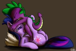 Size: 1920x1309 | Tagged: explicit, artist:ponypeon, spike, twilight sparkle, age difference, baby dragon on mare, backwards cutie mark, blowjob, butt, deepthroat, dragon, duo, duo male and female, female, foalcon, g4, horn, hornjob, imported from derpibooru, male, masturbation, nudity, oral, penis, plot, pony, pseudoincest, sex, ship:twispike, source needed, straight, unicorn, useless source url, vagina, wingless spike