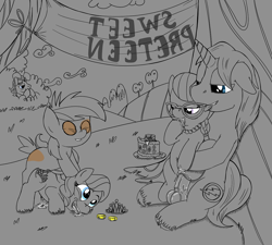 Size: 1250x1125 | Tagged: explicit, artist:smudge proof, diamond tiara, silver spoon, oc, oc:thunder ring, age difference, ahegao, balls, bits, cake, canon x oc, colt, colt on filly, creampie, cum, cumming, doggy style, ear bite, earth pony, female, filly, filthy rich, foal, foalcon, from behind, g4, glasses, imported from derpibooru, male, nudity, orgasm, penetration, penis, pipsqueak, piptiara, pony, prostitution, public sex, sex, simultaneous orgasm, stallion, stallion on filly, straight, vaginal, vaginal creampie, vaginal orgasm, voyeurism, vulva