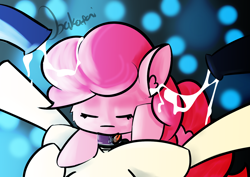 Size: 1280x906 | Tagged: explicit, artist:bakaponi, pinkie pie, blowjob, condom, cum, cumming, female, foalcon, g4, horsecock, imported from derpibooru, male, nudity, oral, penis, sex, straight, wearing condom