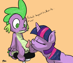Size: 1280x1097 | Tagged: explicit, artist:miketheuser, spike, twilight sparkle, blowjob, cum, cum on muzzle, cum on tongue, cumming, dragon, facial, female, foalcon, g4, imported from derpibooru, licking, male, mare, nudity, oral, penis, pony, sex, ship:twispike, straight, sweat, unicorn