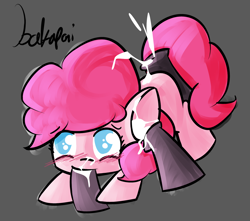 Size: 1280x1133 | Tagged: explicit, artist:bakaponi, pinkie pie, blowjob, cum, cum in ear, cumming, ear sex, facial, female, foalcon, foursome, g4, group sex, horsecock, hotdogging, imported from derpibooru, male, no pupils, nudity, oral, penis, sex, spitroast, straight