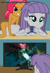 Size: 2778x4000 | Tagged: explicit, artist:cloppy hooves, babs seed, banned from derpibooru, bored sex, breasts, deep rock galactic, equestria girls, female, futa, futa babs seed, futa loli, futa on female, imported from twibooru, intersex, lesbian, lolicon, maud pie, nipples, nudity, sex, underage, video game