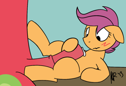 Size: 927x634 | Tagged: explicit, artist:kugelfische, artist:kugelfische03, scootaloo, big macintosh, earth pony, foalcon, g4, imported from derpibooru, male, nudity, pony, stallion, straight