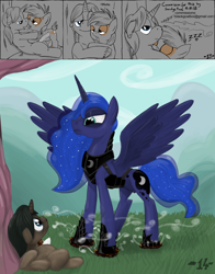 Size: 1000x1277 | Tagged: explicit, artist:smudge proof, princess luna, oc, oc:thunder ring, after anal, after anal orgasm, age difference, anal creampie, armor, canon x oc, colt, commission, creampie, crotchboobs, cum, delicious flat crotch, foal, foalcon, g4, gay, genitals, horsecock, imported from derpibooru, male, nipples, nudity, penis, pipsqueak, pony, stallion, stallion on colt, teats