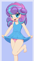 Size: 1800x3200 | Tagged: safe, artist:an-m, princess flurry heart, alternate version, banned from derpibooru, child, clothes, dress, feet, female, human, humanized, imported from twibooru, lolicon, panties, solo, solo female, underage, underwear, young