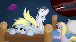 Size: 1920x1080 | Tagged: explicit, artist:jepso, age difference, ahegao, anal, balloon, bed, blushing, colt, colt on mare, condom, cum, cumming, derpumble, derpy hooves, dinky hooves, equestria's best mother, female, foal, foalcon, forget the condom, g4, imported from derpibooru, internal cumshot, male, mare, nudity, pegasus, penetration, penis, pony, pony on pony action, reverse foalcon, rumble, sex, shipping, show accurate, show accurate porn, straight, straight shota, sweat, this will end in pregnancy