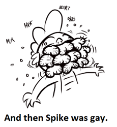 Size: 422x459 | Tagged: explicit, artist:shoutingisfun, spike, and then spike was gay, balls, blowjob, choking, cropped, dicks everywhere, disembodied penis, dragon, edit, facefuck, foalcon, g4, gay, gentlemen, grayscale, grimdark source, imported from derpibooru, male, monochrome, multiple oral, multiple penetration, nudity, oral, penis, sex, simple background, white background