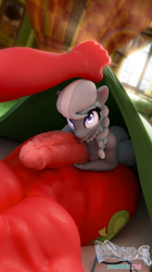Size: 716x1276 | Tagged: explicit, artist:snuddy, silver spoon, 3d, age difference, anthro, ass, banned from derpibooru, big mcintosh, big penis, blanket, blender, breasts, butt, delicious flat chest, earth pony, erection, female, glasses, human penis, imported from twibooru, jewelry, lens flare, licking, licking cock, lolicon, looking at you, male, male pov, necklace, nipples, nudity, offscreen character, open smile, oral, pearl necklace, penis, penis hug, pov, sex, shipping, silvermac, size difference, straight, tongue out, underage, window