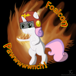 Size: 2000x2000 | Tagged: explicit, artist:kinkycelestia, sweetie belle, bipedal, captain falcon, crotchboobs, delicious flat crotch, falcon punch, female, foalcon, frontgina, g4, helmet, imported from derpibooru, nipples, nudity, pony, punch, smirk, solo, solo female, stomacunt, teats, vagina, vulva