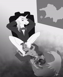 Size: 1800x2206 | Tagged: explicit, artist:alakser, anal, anthro, bondage, foalcon, foot fetish, g4, gay, imported from derpibooru, male, maledom, malesub, prince blueblood, snails, submissive