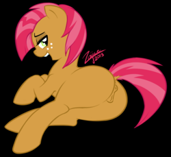 Size: 512x468 | Tagged: explicit, artist:zajice, babs seed, anus, black background, butt, edit, female, foalcon, g4, imported from derpibooru, nudity, plot, pony, simple background, solo, solo female, source needed, vulva