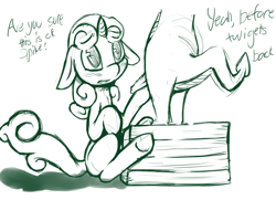 Size: 1250x1000 | Tagged: explicit, artist:serendipity-kitty, spike, sweetie belle, dragon, female, foalcon, g4, imported from derpibooru, male, monochrome, nudity, penis, ship:spikebelle, straight