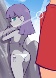 Size: 1041x1431 | Tagged: explicit, artist:drantyno, banned from derpibooru, bikini, bikini aside, child, clothes, crotch bulge, equestria girls, erect penis, erection, female, imported from twibooru, lolicon, maud pie, nudity, penis, swimsuit, tenting, underage, young, younger