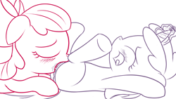Size: 1920x1080 | Tagged: explicit, artist:dtcx97, apple bloom, blushing, cunnilingus, dinky hooves, earth pony, female, filly, foal, foalcon, g4, horn, hornboner, imported from derpibooru, lesbian, monochrome, nudity, oral, pony, sex, ship:dinkybloom, sketch, unicorn