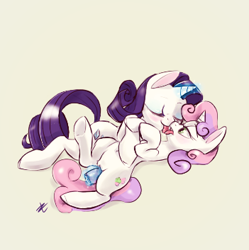 Size: 351x353 | Tagged: explicit, artist:lizombie, rarity, sweetie belle, belle sisters, dead source, dildo, duo, female, filly, foal, foalcon, french kiss, g4, hooves, imported from derpibooru, incest, insertion, kissing, lesbian, lowres, magic, mare, mare on filly, nudity, pony, raricest, sex toy, ship:raribelle, sloppy kissing, telekinesis, tongue out, tongue to tongue, transparent dildo, unicorn, vaginal insertion, vulva