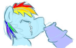 Size: 367x233 | Tagged: explicit, grimdark, rainbow dash, artist needed, background pony strikes again, blowjob, bust, crying, eyes closed, father and child, father and daughter, female, filly, foal, foalcon, g4, horsecock, imported from derpibooru, incest, just the tip, male, nudity, oral, pegasus, penis, pony, portrait, rainbow blaze, raincest, rape, sex, simple background, source needed, stallion, straight, stylistic suck, white background