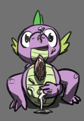 Size: 850x1228 | Tagged: explicit, spike, anal, anus, artist needed, cum, dragon, foalcon, g4, imported from derpibooru, male, masturbation, nudity, penis, solo, solo male