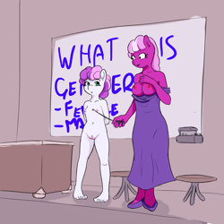 Size: 2000x2000 | Tagged: explicit, sweetie belle, anthro, artist needed, banned from derpibooru, breasts, cheerilee, classroom, clothed female nude female, clothes, desk, dress, eraser, exposed breasts, female, imported from twibooru, indoors, lolicon, looking at each other, no bra underneath, no horn, pigeon toed, plantigrade anthro, pointer, reasonably sized breasts, sex education, source needed, stool, teacher, teacher and student, underage, whiteboard